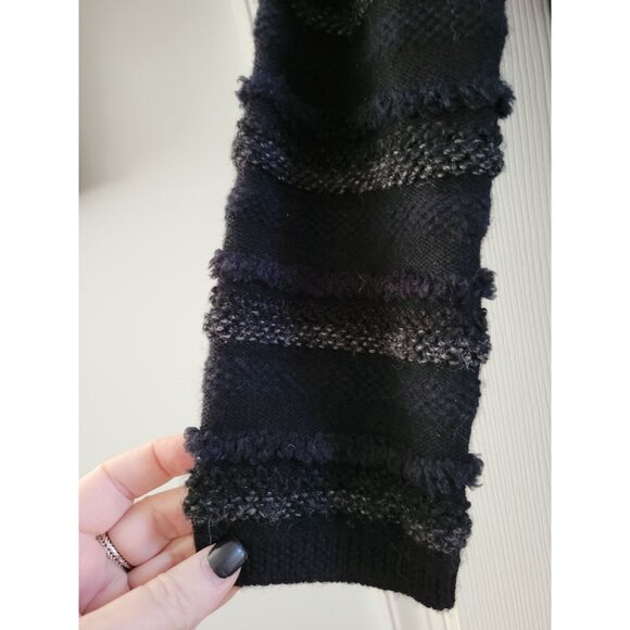 Leifsdottir Anthropologie Black dress size Large fur trim bodycon - Picture 6 of 9